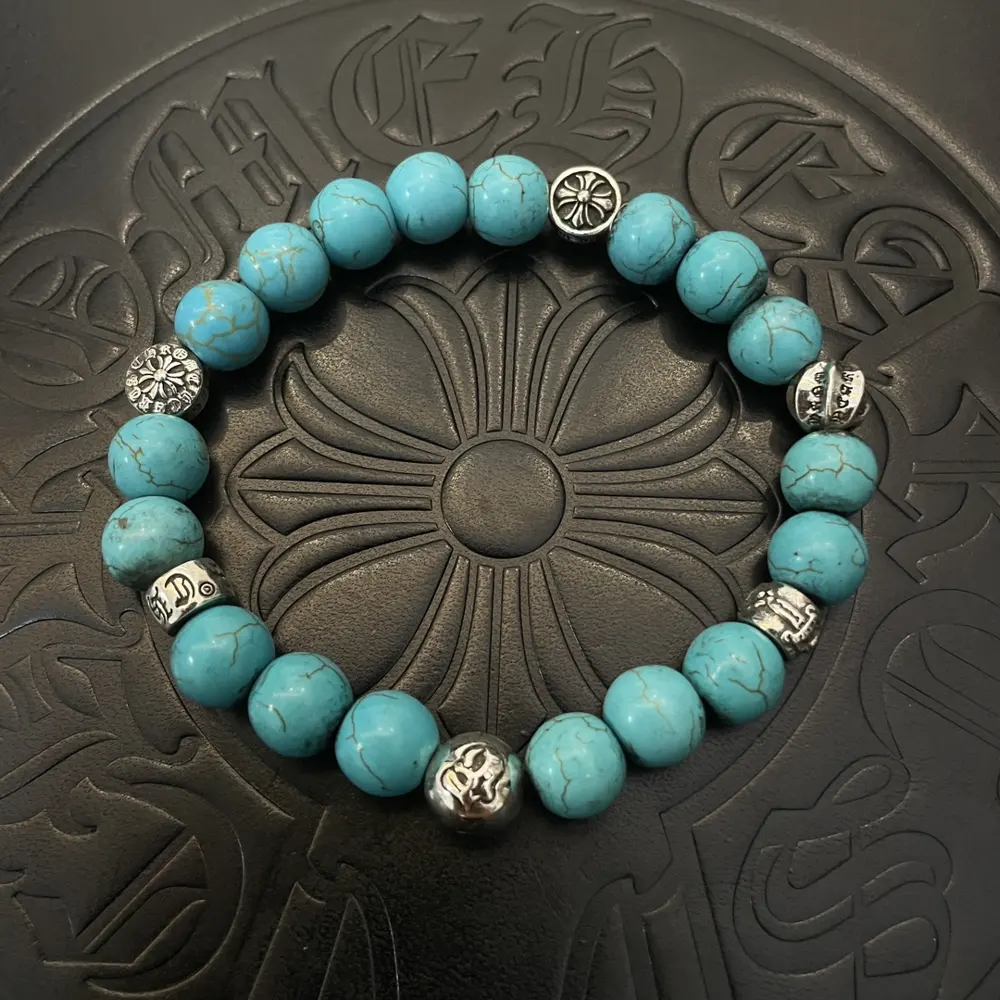 Chrome Hearts classic retro multi-element blue turquoise bracelet