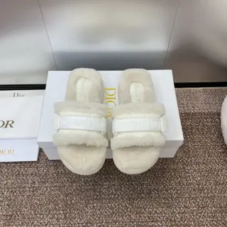 Dior spring and summer new IVIERA Evolution Velcro webbing thick-soled casual lamb wool