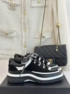 Chanel Retro Diamond Panda Casual Shoes and Sneakers