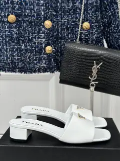 Prada triangle logo slippers series
