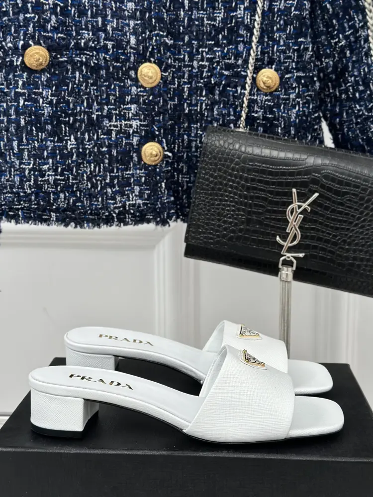Prada triangle logo slippers series