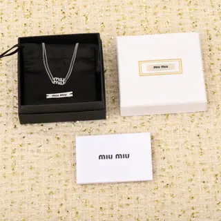 miumiu full diamond letter double-layer necklace