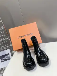 Louis Vuitton new thick-soled dad shoes couple leather boots are trendy and show youthful
