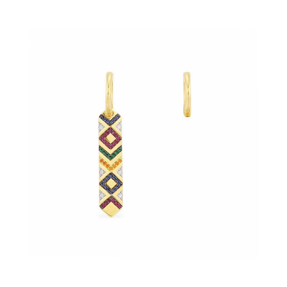 Apm monaco’s latest MANA series asymmetrical colorful tribal earrings with earrings