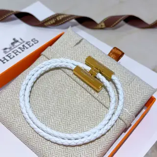 New Hermes bracelet braided bracelet thickened platinum version. High-end precision version