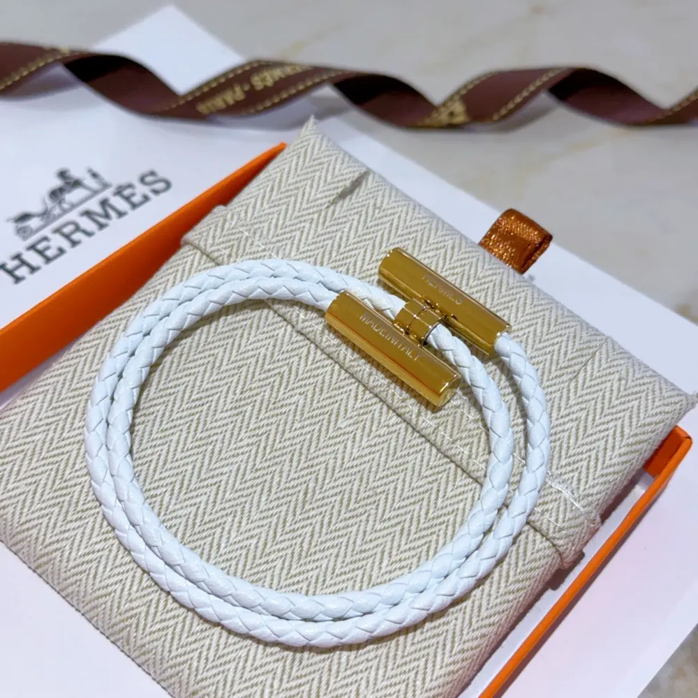 New Hermes bracelet braided bracelet thickened platinum version. High-end precision version