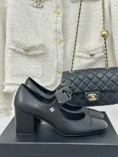 Chanel Double C Colorblock Bowknot Mary Jane Shoes