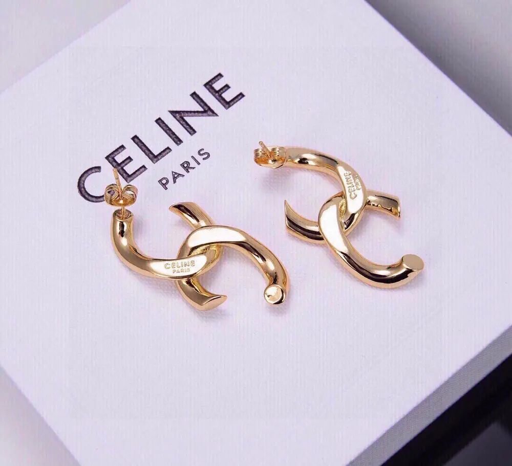 Celine gold stud earrings
