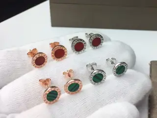 Bvlgari Carnelian/Malachite earrings