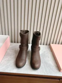 Miumiu 2024 Fall/Winter new retro motorcycle boots