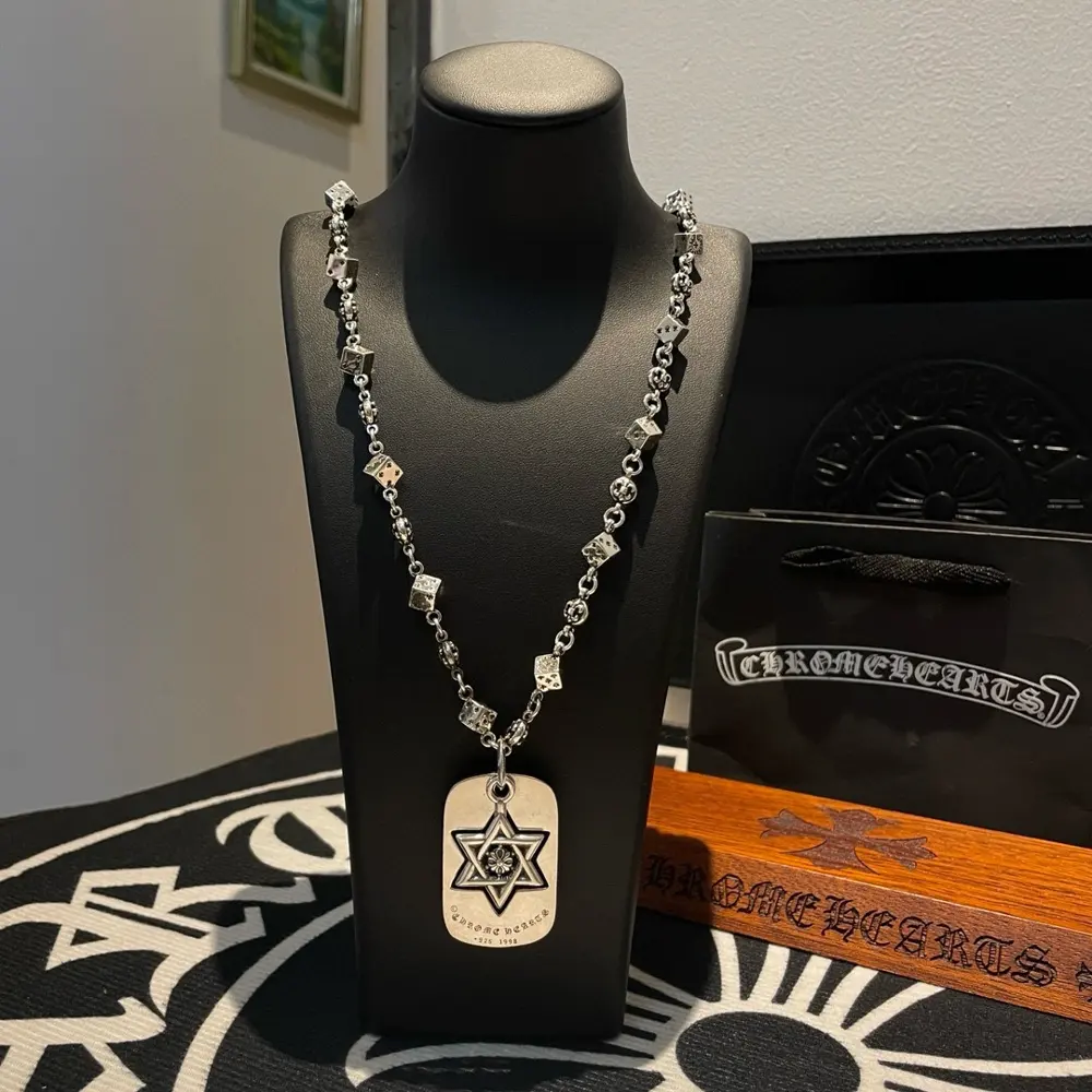 Chrome Hearts flower ball dice necklace