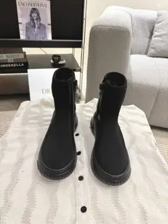 DIOR Autumn and Winter Stretch Fabric Boots