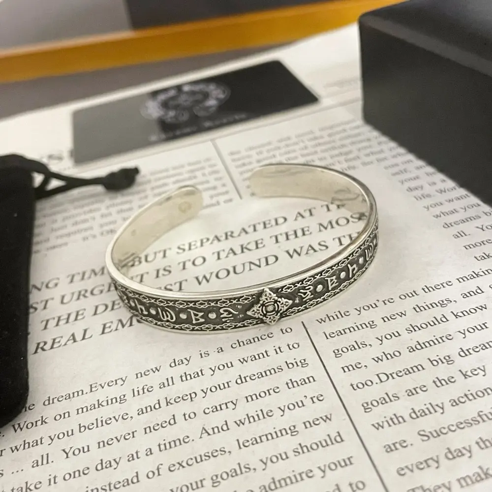 Chrome Hearts Classic Vintage Sanskrit Cross Bracelet