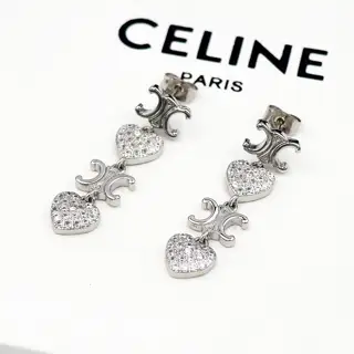 Celine Arc de Triomphe heart-shaped earrings