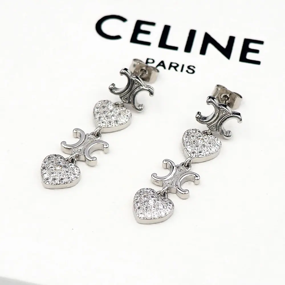 Celine Arc de Triomphe heart-shaped earrings