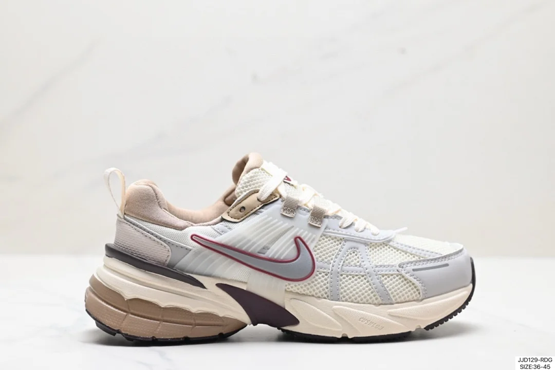 Nike V2K RUN running shoes retro style mesh breathable sports shoes Grey and silver tight FD0736-103