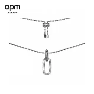 Apm monaco black and gold ring adjustable necklace ins cool style high-end light luxury