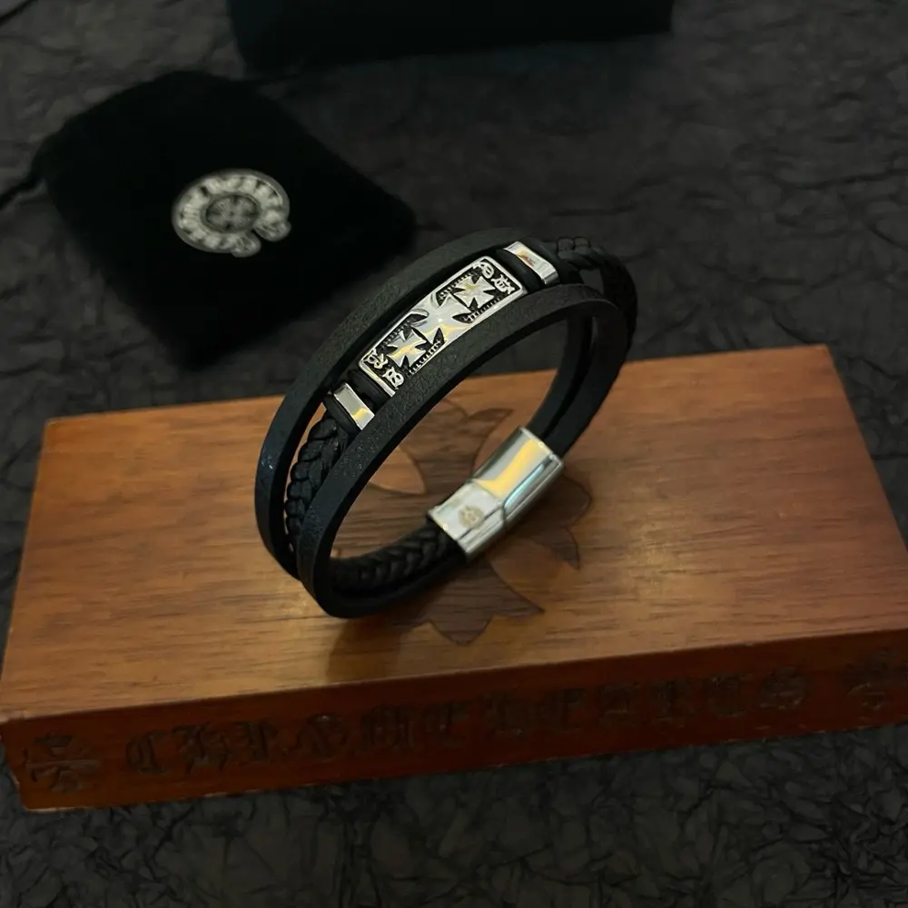 Chrome Hearts Classic Leather Bracelet