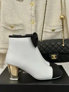 Chanel Bowknot Chunky Heel Ankle Boots Series
