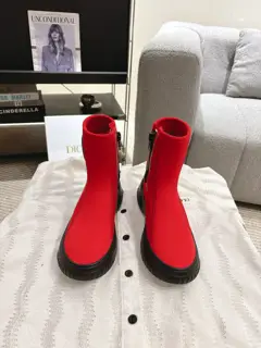 DIOR Autumn and Winter Stretch Fabric Boots