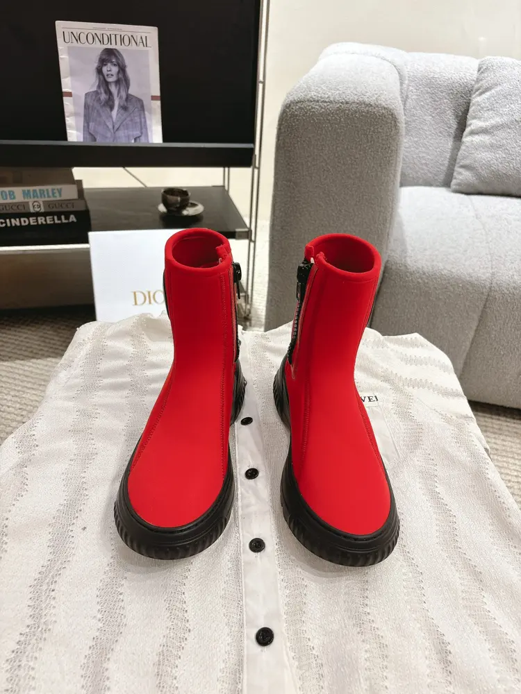 DIOR Autumn and Winter Stretch Fabric Boots