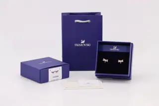 Swarovski Rose Gold Pink Diamond Dragonfly Earrings