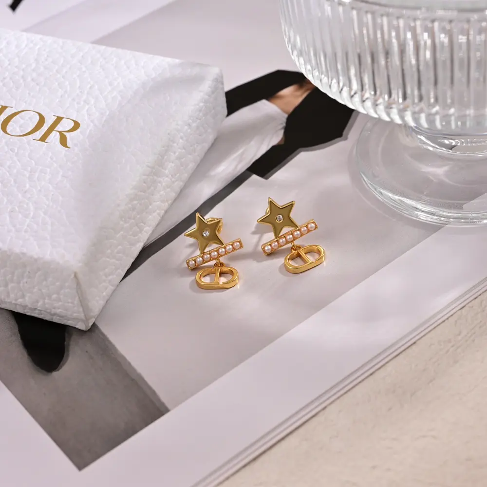 Dior new style Dior new letter earrings loved by all the top brands. The metal texture