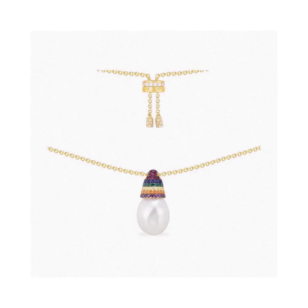 Apm monaco new rainbow pearl necklace for women