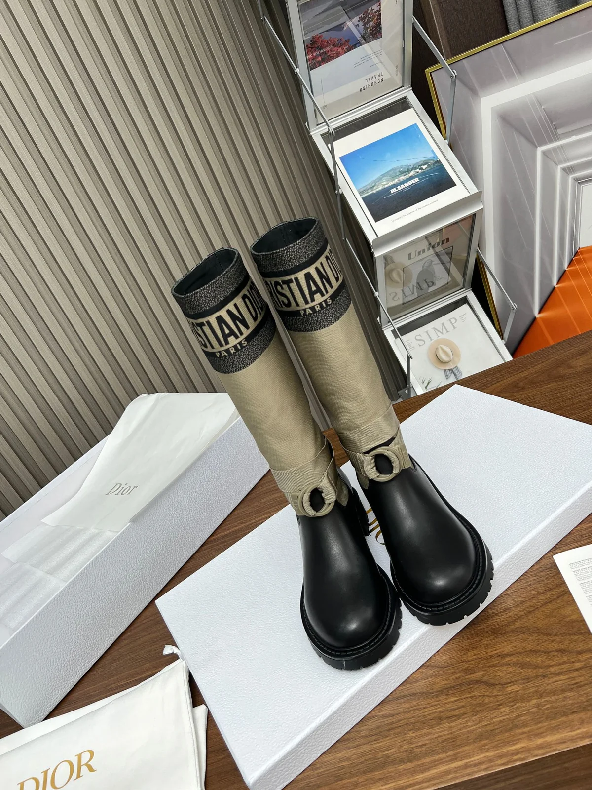 Dior autumn and winter boots retro work boots one-step