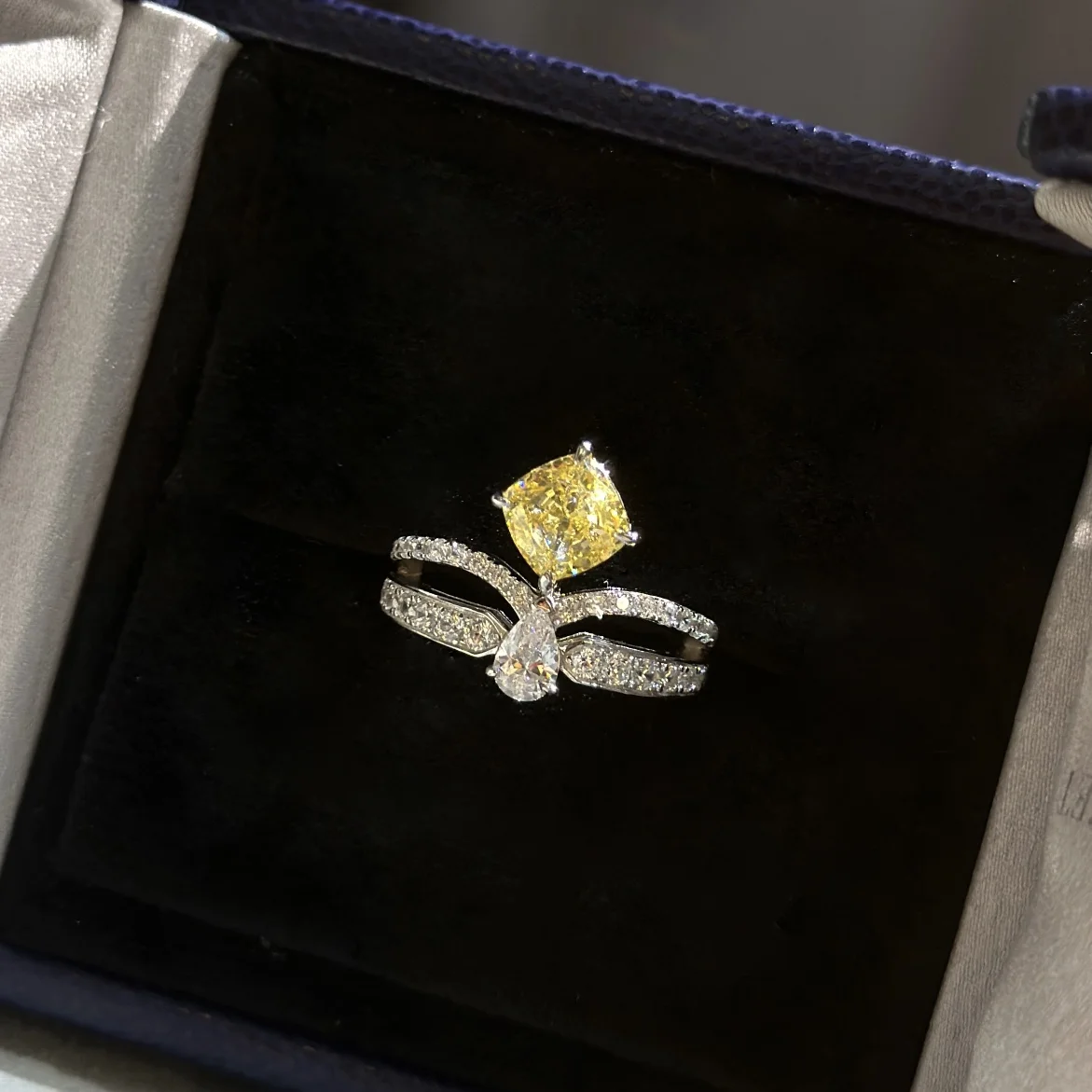 Chaumet Square Yellow Diamond Crown Ring
