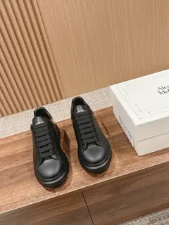 Alexander McQueen silver-red leather and black leather