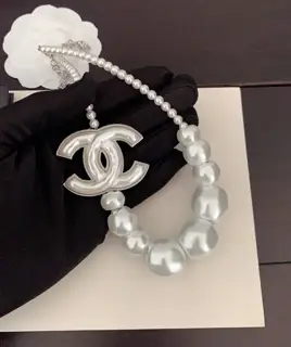 Chanel latest model platinum resin large and small pearl necklace