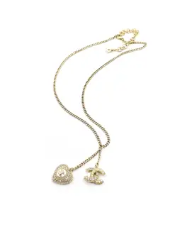 Chanel full diamond heart necklace