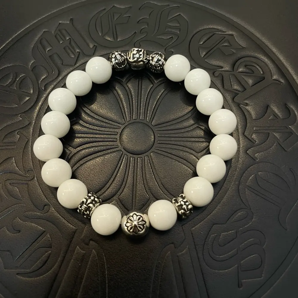 Chrome Hearts Classic Retro Multi-element White Agate Bracelet