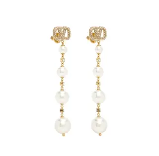 Valentino silver letter earrings