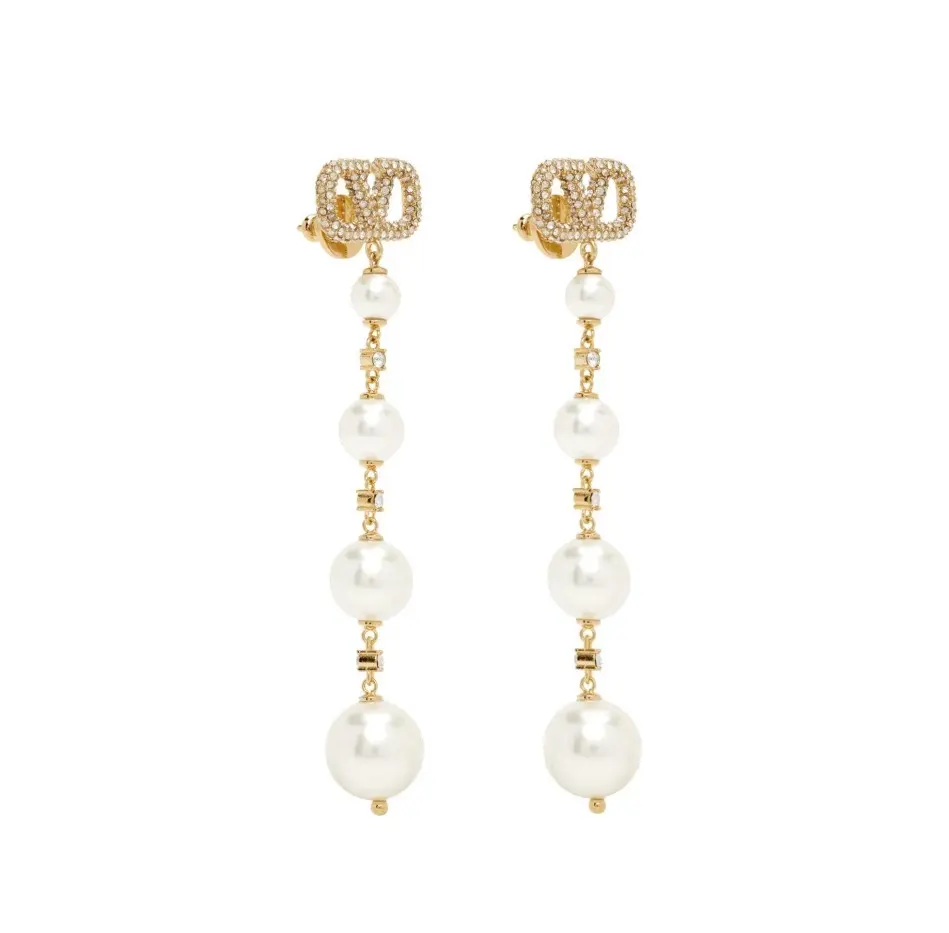 Valentino silver letter earrings