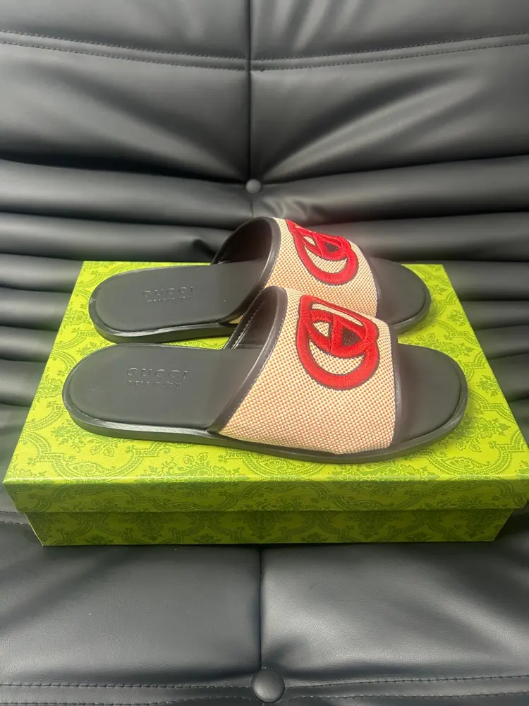 Gucci Double G Presbyopic Flip Flops Cross Sandals Thick Sole Slippers Beach Shoes