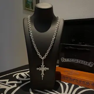 Chrome Hearts Classic Vintage Necklace Cross Skull Pendant