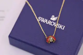 Swarovski Seven-spotted Ladybug Beating Heart Clavicle Necklace