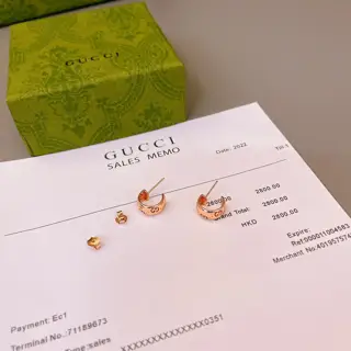 Gucci Icon series 18K gold GG rose gold earrings