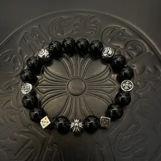 Chrome Hearts Classic Retro Multi-element Obsidian Bracelet