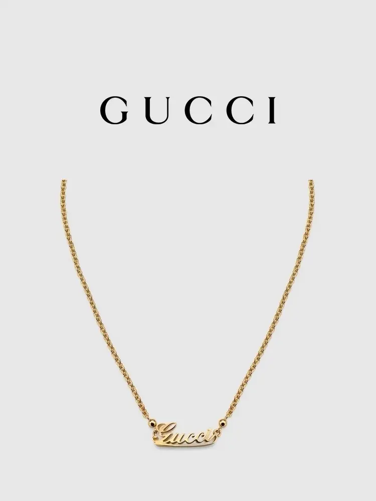 Gucci handwritten Gucci logo necklace