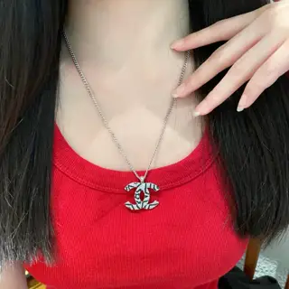 Chanel vintage letter necklace