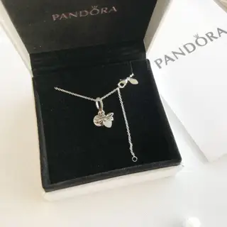 Pandora glow-in-the-dark firefly necklace 925 silver