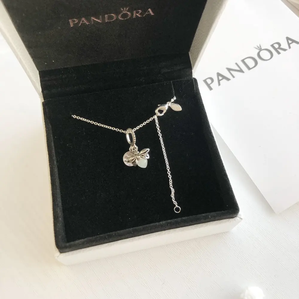 Pandora glow-in-the-dark firefly necklace 925 silver