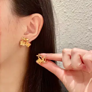 Louis Vuitton classic monogram earrings