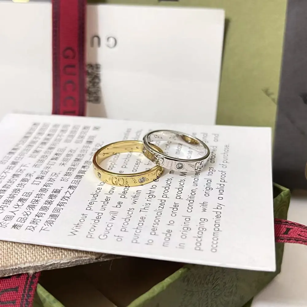 Gucci Double G single diamond ring