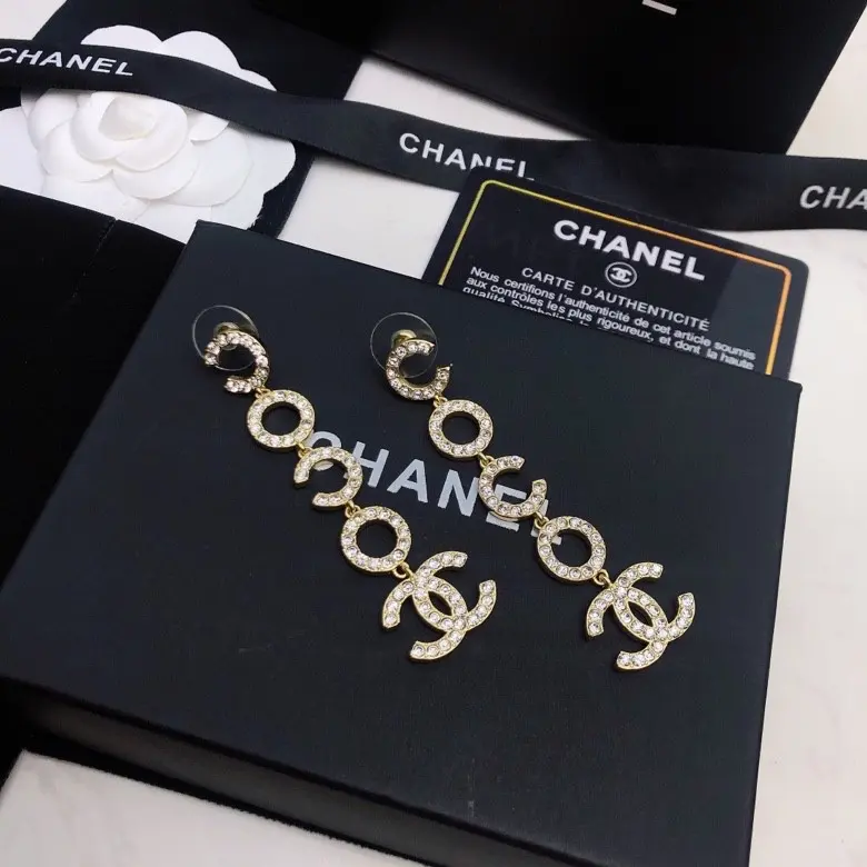 Chanel double C stud earrings
