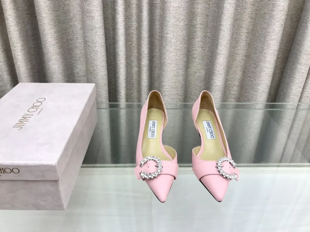 Jɪᴍᴍʏ Cʜᴏᴏ Jimmy Choo crystal buckle Love series single shoes 〰 Commuting side hollow