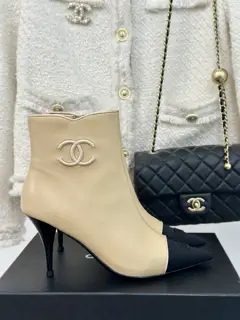 Chanel pointed high-heeled ankle boots